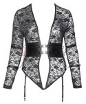 Cottelli Bondage - Koronkowe Body Z Mankietami Na Ręce Bez Kroku 2XL Cottelli BONDAGE