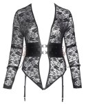 Cottelli Bondage - Koronkowe Body Z Mankietami Na Ręce Bez Kroku 4XL Cottelli BONDAGE