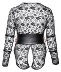 Cottelli Bondage - Koronkowe Body Z Mankietami Na Ręce Bez Kroku 4XL Cottelli BONDAGE