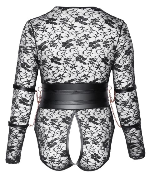 Cottelli Bondage - Koronkowe Body Z Mankietami Na Ręce Bez Kroku XL Cottelli BONDAGE Cottelli Bondage - Koronkowe Body Z Mankietami Na Ręce Bez Kroku XL Cottelli BONDAGE