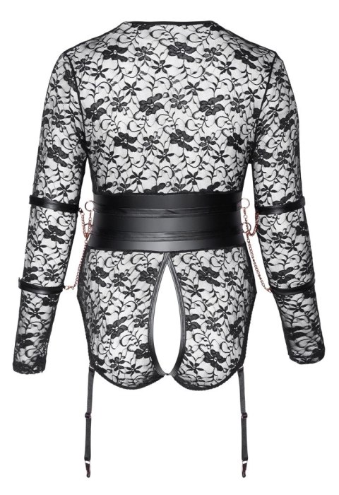 Cottelli Bondage - Koronkowe Body Z Mankietami Na Ręce Bez Kroku XL Cottelli BONDAGE Cottelli Bondage - Koronkowe Body Z Mankietami Na Ręce Bez Kroku XL Cottelli BONDAGE
