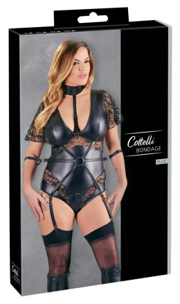 Cottelli Bondage - Seksowne Body Z Mankietami I Rozpinanym Krokiem 4XL Cottelli BONDAGE