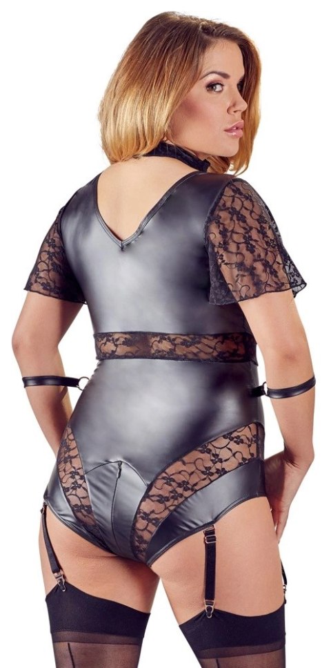 Cottelli Bondage - Seksowne Body Z Mankietami I Rozpinanym Krokiem 4XL Cottelli BONDAGE Cottelli Bondage - Seksowne Body Z Mankietami I Rozpinanym Krokiem 4XL Cottelli BONDAGE