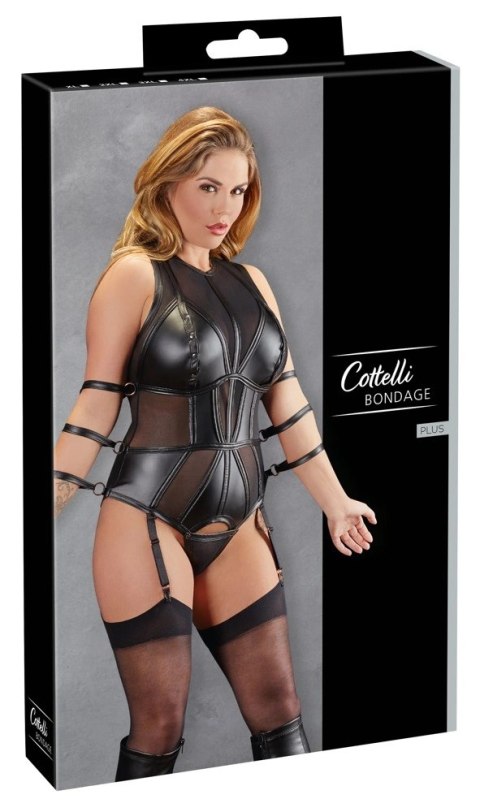 Cottelli Bondage - Seksowne Body Z Mankietami I Suwakami 3XL Cottelli BONDAGE Cottelli Bondage - Seksowne Body Z Mankietami I Suwakami 3XL Cottelli BONDAGE