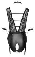 Cottelli Bondage - Seksowne Body Z Mankietami Obrożą I Paskami Do Pończoch L Cottelli BONDAGE