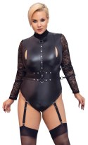 Cottelli Bondage - Seksowne Matowe Body Z Koronkowymi Rękawami 3XL Cottelli BONDAGE