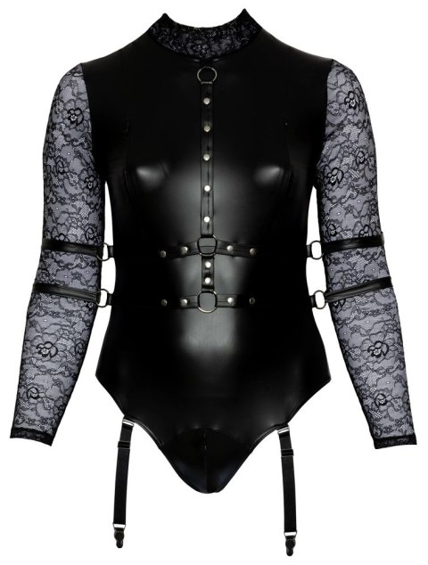 Cottelli Bondage - Seksowne Matowe Body Z Koronkowymi Rękawami 4XL Cottelli BONDAGE Cottelli Bondage - Seksowne Matowe Body Z Koronkowymi Rękawami 4XL Cottelli BONDAGE