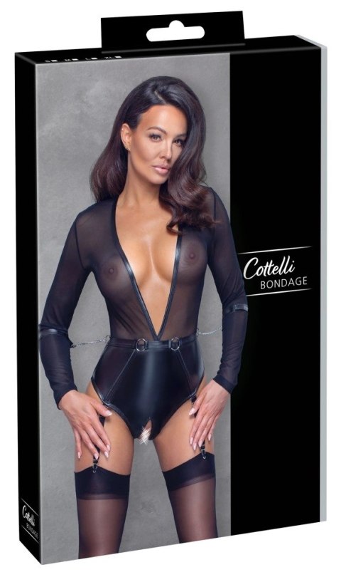 Cottelli Bondage - Seksowne Siateczkowe Body Z Otwartym Krokiem L Cottelli BONDAGE