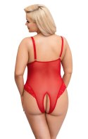 Cottelli CURVES - Czerwone Body Bez Krocza Z Delikatną Koronką 3XL Cottelli CURVES