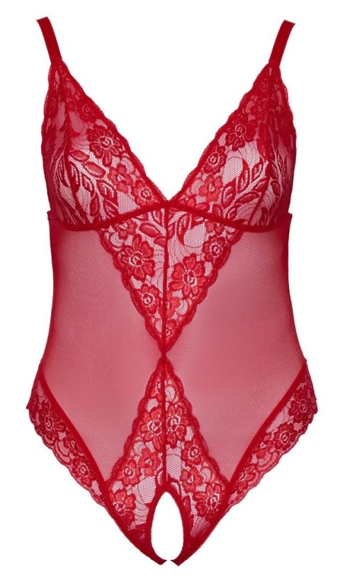 Cottelli CURVES - Czerwone Body Bez Krocza Z Delikatną Koronką XL Cottelli CURVES Cottelli CURVES - Czerwone Body Bez Krocza Z Delikatną Koronką XL Cottelli CURVES