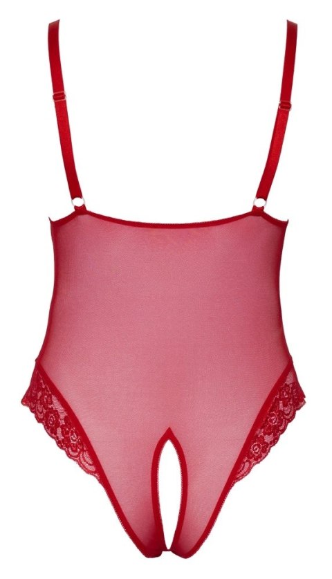 Cottelli CURVES - Czerwone Body Bez Krocza Z Delikatną Koronką XL Cottelli CURVES Cottelli CURVES - Czerwone Body Bez Krocza Z Delikatną Koronką XL Cottelli CURVES