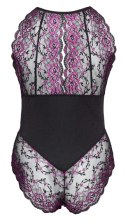 Cottelli CURVES - Dwukolorowe Kwiatowe Body Z Delikatne Koronki 2XL Cottelli CURVES