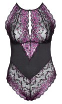 Cottelli CURVES - Dwukolorowe Kwiatowe Body Z Delikatne Koronki 3XL Cottelli CURVES