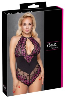 Cottelli CURVES - Dwukolorowe Kwiatowe Body Z Delikatne Koronki 4XL Cottelli CURVES