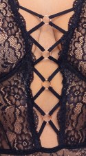 Cottelli CURVES - Seksowne Koronkowe Body Z Dodatkami Różowego Złota 85D/L Cottelli CURVES