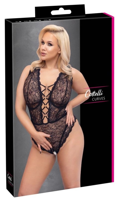 Cottelli CURVES - Seksowne Koronkowe Body Z Dodatkami Różowego Złota 95D/2XL Cottelli CURVES Cottelli CURVES - Seksowne Koronkowe Body Z Dodatkami Różowego Złota 95D/2XL Cottelli CURVES