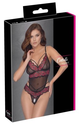 Cottelli LINGERIE - Gorące Body Z Dwukolorowej Koronki Z Kwiatowym Motywem S/M Cottelli LINGERIE