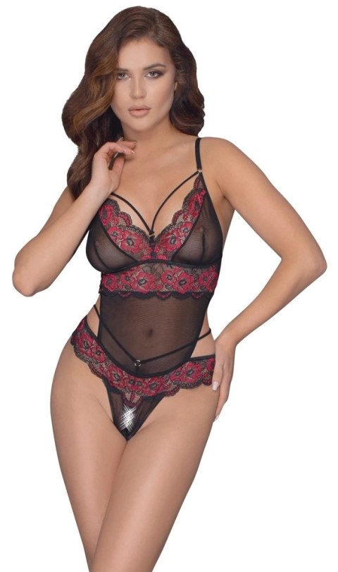 Cottelli LINGERIE - Gorące Body Z Dwukolorowej Koronki Z Kwiatowym Motywem S/M Cottelli LINGERIE Cottelli LINGERIE - Gorące Body Z Dwukolorowej Koronki Z Kwiatowym Motywem S/M Cottelli LINGERIE