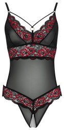 Cottelli LINGERIE - Gorące Body Z Dwukolorowej Koronki Z Kwiatowym Motywem S/M Cottelli LINGERIE