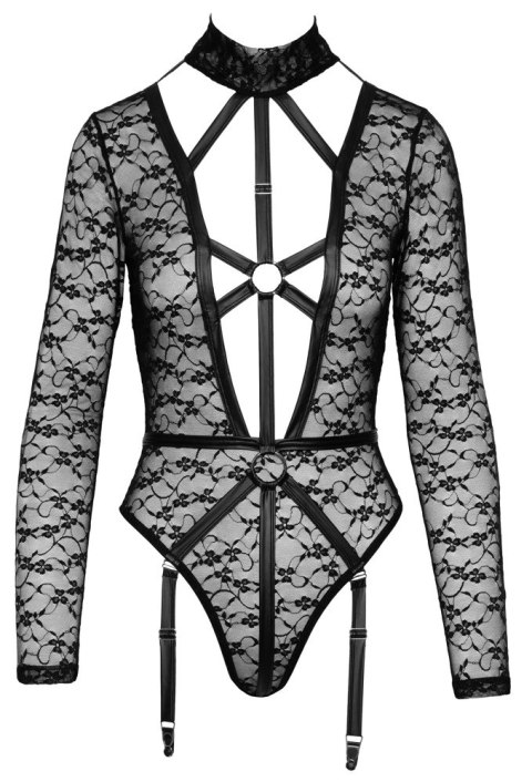 Cottelli LINGERIE - Seksowne Koronkowe Body Z Długim Rękawem Wygląd Uprzęży Czarne M Cottelli LINGERIE Cottelli LINGERIE - Seksowne Koronkowe Body Z Długim Rękawem Wygląd Uprzęży Czarne M Cottelli LINGERIE