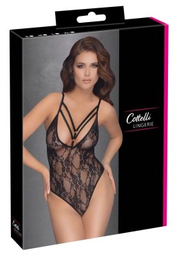 Cottelli LINGERIE - Seksowne Koronkowe Body Z Ozdobnymi Paskami Czarne XL Cottelli LINGERIE
