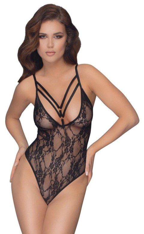 Cottelli LINGERIE - Seksowne Koronkowe Body Z Ozdobnymi Paskami Czarne XL Cottelli LINGERIE Cottelli LINGERIE - Seksowne Koronkowe Body Z Ozdobnymi Paskami Czarne XL Cottelli LINGERIE