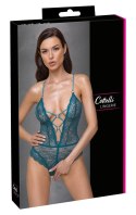 Cottelli LINGERIE - Seksowne Koronkowe Body Z Paseczkami Bez Krocza Zielone M Cottelli LINGERIE