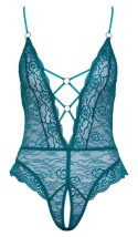 Cottelli LINGERIE - Seksowne Koronkowe Body Z Paseczkami Bez Krocza Zielone S Cottelli LINGERIE
