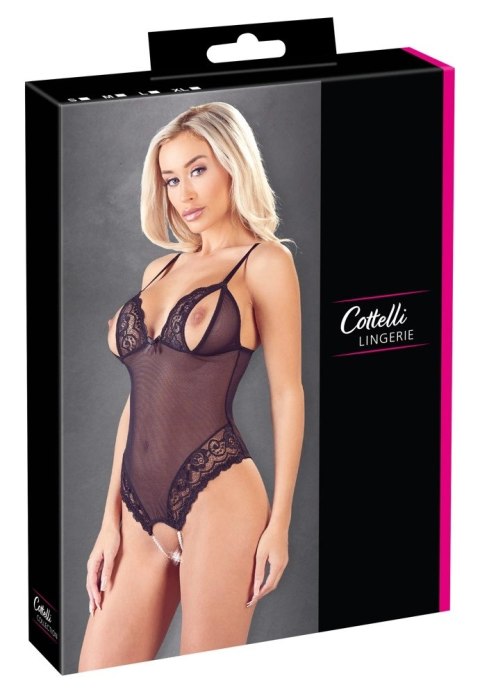 Cottelli LINGERIE - Seksowne Siateczkowe Body Z Delikatną Koronką Bez Krocza M Cottelli LINGERIE Cottelli LINGERIE - Seksowne Siateczkowe Body Z Delikatną Koronką Bez Krocza M Cottelli LINGERIE