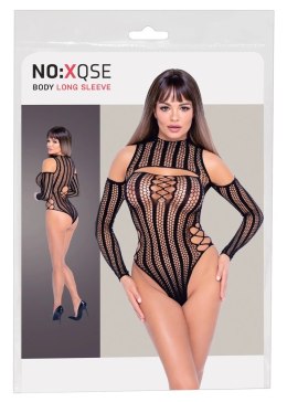 NO:XQSE - Seksowne Czarne Body Z Wplecionymi Paskami S-L NO:XQSE
