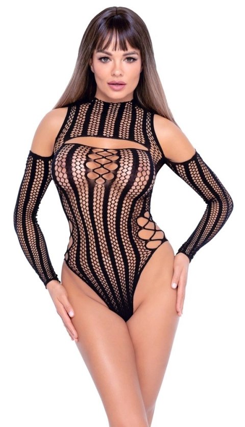 NO:XQSE - Seksowne Czarne Body Z Wplecionymi Paskami S-L NO:XQSE NO:XQSE - Seksowne Czarne Body Z Wplecionymi Paskami S-L NO:XQSE