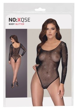 NO:XQSE - Seksowne Siateczkowe Body Z Brokatowymi Kamieniami S-L NO:XQSE