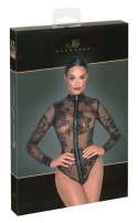 Noir - Seksowne Prześwitujące Body Z Kwiatowym Wzorem XL Noir