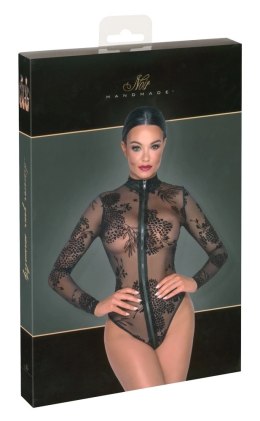 Noir - Seksowne Prześwitujące Body Z Kwiatowym Wzorem M Noir