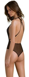 Passion - Seksowne Koronkowe Body Z Siateczką Czarne Zinnia L/XL Passion