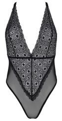 Passion - Seksowne Koronkowe Body Z Siateczką Czarne Zinnia L/XL Passion