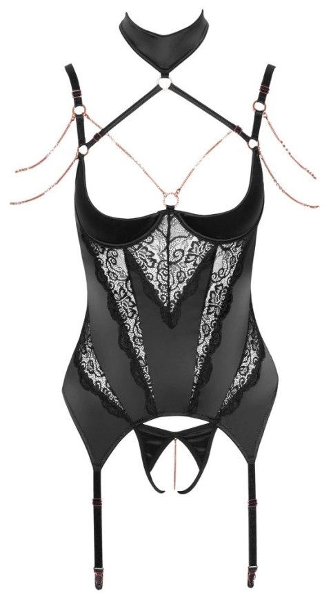 Abierta Fina - Zmysłowa Koszulka Do Pończoch Z Elegancką Koronką + Stringi 85B/L Abierta Fina Abierta Fina - Zmysłowa Koszulka Do Pończoch Z Elegancką Koronką + Stringi 85B/L Abierta Fina