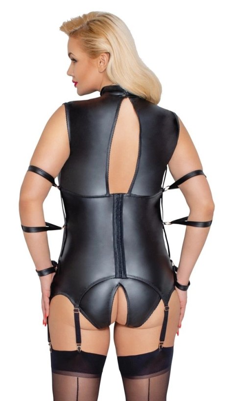 Cottelli Bondage - Matowa Koszulka Z Paskami Do Pończoch + Majtki Bez Krocza 3XL Cottelli BONDAGE Cottelli Bondage - Matowa Koszulka Z Paskami Do Pończoch + Majtki Bez Krocza 3XL Cottelli BONDAGE