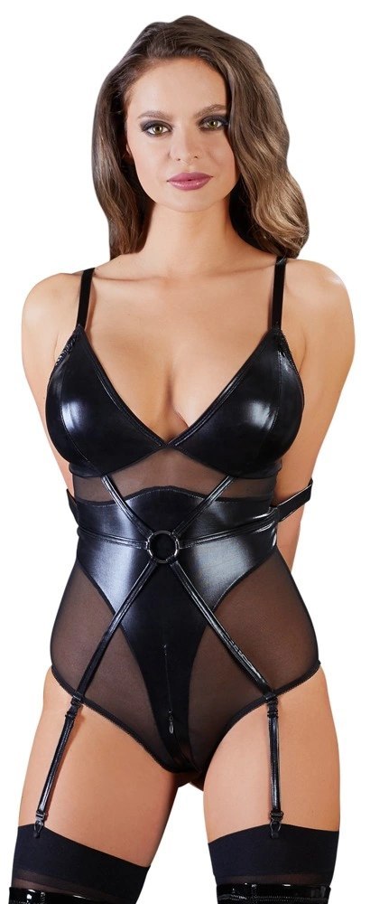 Cottelli Bondage - Seksowne Czarne Body Bez Kroku I Suwakiem Na Biuście L Cottelli BONDAGE Cottelli Bondage - Seksowne Czarne Body Bez Kroku I Suwakiem Na Biuście L Cottelli BONDAGE