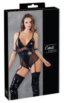 Cottelli Bondage - Seksowne Czarne Body Bez Kroku I Suwakiem Na Biuście M Cottelli BONDAGE