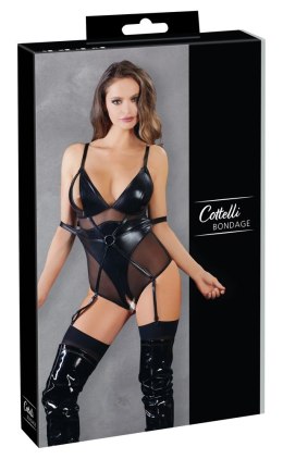 Cottelli Bondage - Seksowne Czarne Body Bez Kroku I Suwakiem Na Biuście M Cottelli BONDAGE