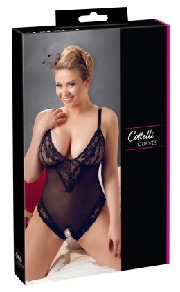 Cottelli CURVES - Seksowne Body Z Delikatną Koronką I Otwartym Kroczem 4XL Cottelli CURVES