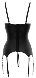 Cottelli LINGERIE - Koronkowa Koszulka Z Otwartymi Miseczkami I Stringi Bez Krocza Czarne XL Cottelli LINGERIE