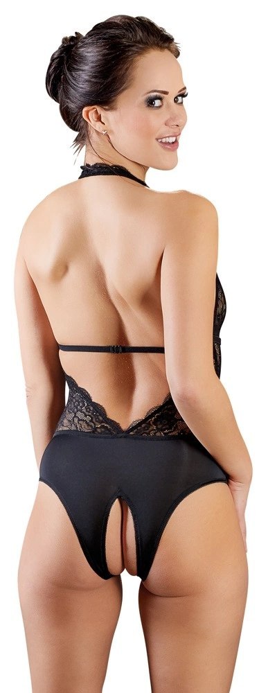 Cottelli LINGERIE - Koronkowe Czarne Body Z Otwartym Kroczem L Cottelli LINGERIE Cottelli LINGERIE - Koronkowe Czarne Body Z Otwartym Kroczem L Cottelli LINGERIE