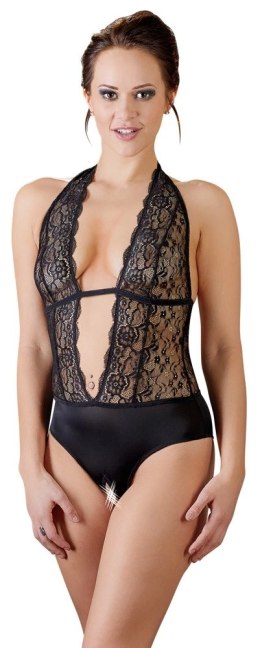 Cottelli LINGERIE - Koronkowe Czarne Body Z Otwartym Kroczem M Cottelli LINGERIE