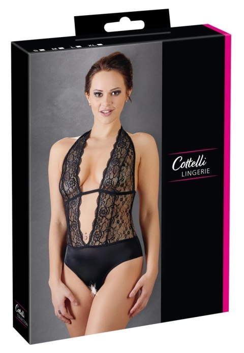 Cottelli LINGERIE - Koronkowe Czarne Body Z Otwartym Kroczem S Cottelli LINGERIE Cottelli LINGERIE - Koronkowe Czarne Body Z Otwartym Kroczem S Cottelli LINGERIE