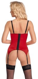 Cottelli LINGERIE - Seksowna Haleczka Bez Biustu Z Paskami Do Pończoch + Otwarte Stringi XL Cottelli LINGERIE