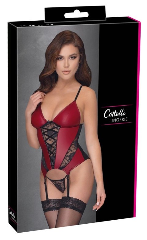 Cottelli LINGERIE - Seksowna Matowa Koszulka Z Paskami i I Delikatną Koronką + Stringi S Cottelli LINGERIE Cottelli LINGERIE - Seksowna Matowa Koszulka Z Paskami i I Delikatną Koronką + Stringi S Cottelli LINGERIE