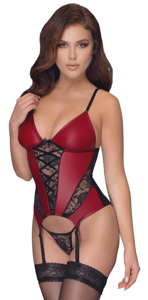 Cottelli LINGERIE - Seksowna Matowa Koszulka Z Paskami i I Delikatną Koronką + Stringi S Cottelli LINGERIE Cottelli LINGERIE - Seksowna Matowa Koszulka Z Paskami i I Delikatną Koronką + Stringi S Cottelli LINGERIE