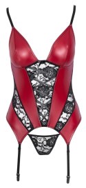 Cottelli LINGERIE - Seksowna Matowa Koszulka Z Paskami i I Delikatną Koronką + Stringi S Cottelli LINGERIE
